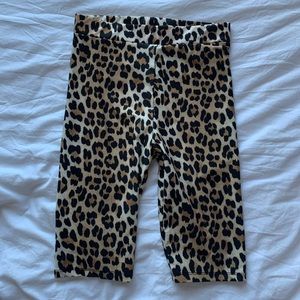 leopard biker shorts